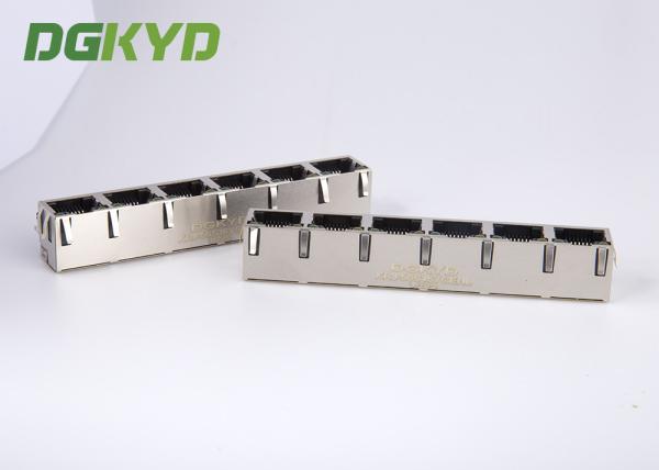 EMI Tabs 6 port ganged rj45 ethernet connector 8p8c tab up