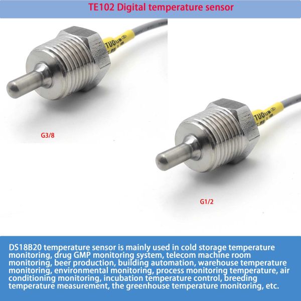 G1/2 3/8 1/4Screw Mounting  DS18B20 Digital Temperature Sensor Cold Storage Temperature Sensor