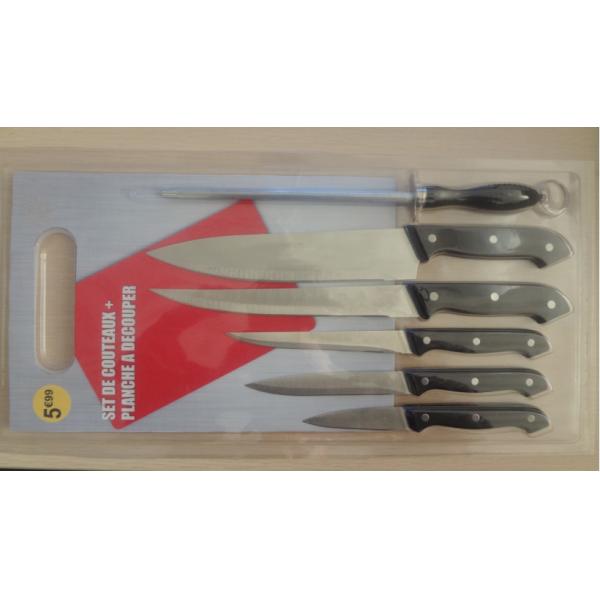 Sharpener And Kitchen Knives Blister Card Packing For Promotion Gift Knife