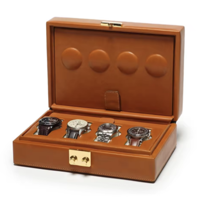 OEM Custom Leather Watch Boxes 8 Slot Leather Watch Case Holder Water Resistant