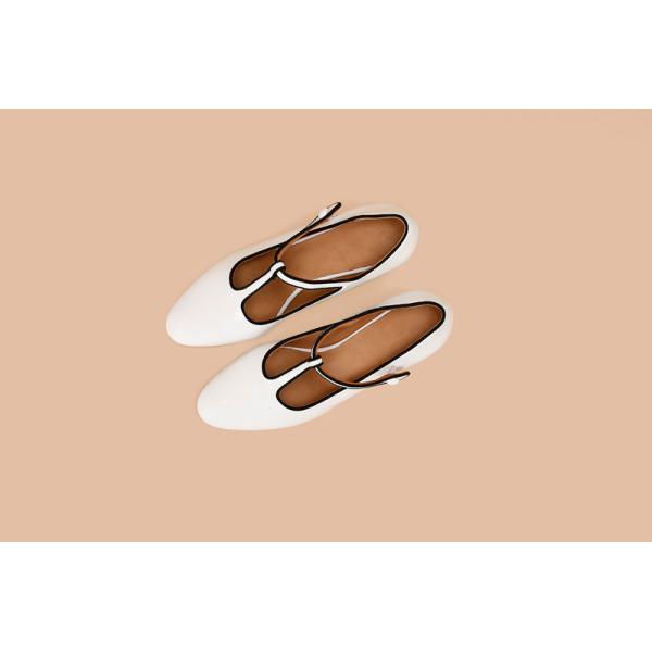 Black White Leather Pumps Women'S Shoes Poited Toe Closed Toe With 2cm Abs Heel