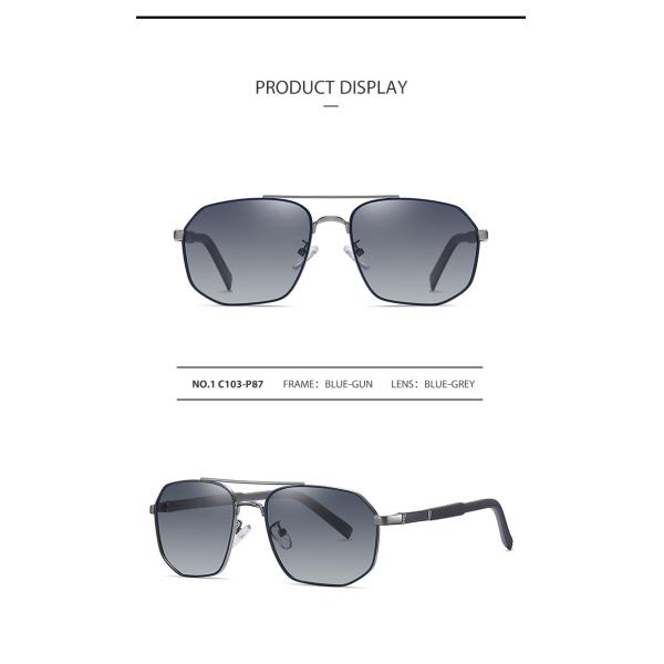 Men'S Metal Frame Sunglasses Multilateral OEM With 58mm Lens