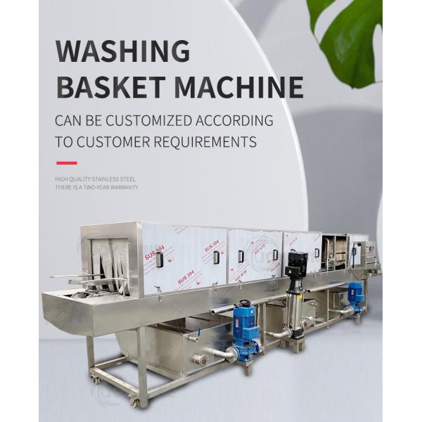 36kw Industrial Plastic Crate Washing Machine For Food Container Box Cleaning