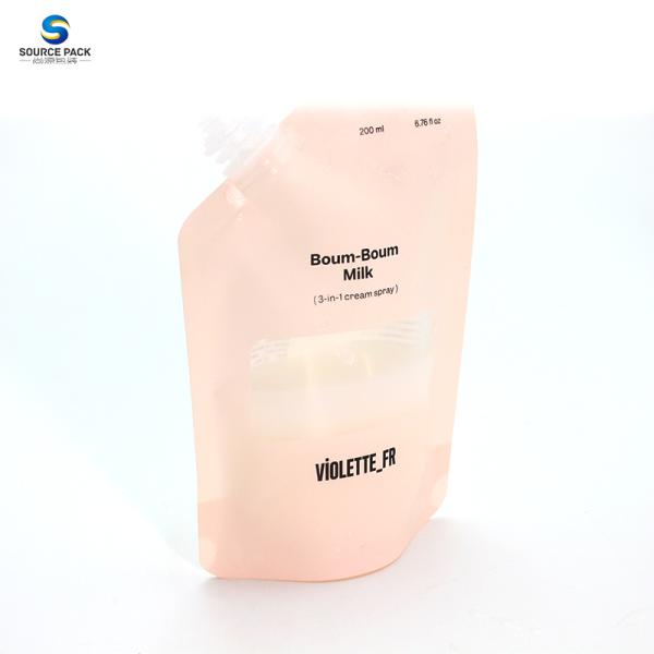 Recyclable PE Liquid Spout Pouch Bag with Window for Shampoo Cosmetic