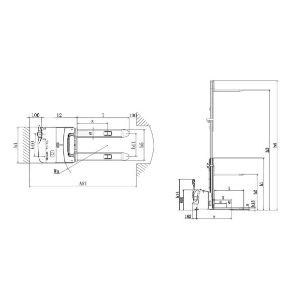 Электрический электропогрузчик 2 тонны 2000 кг Высота подъема 3000 мм