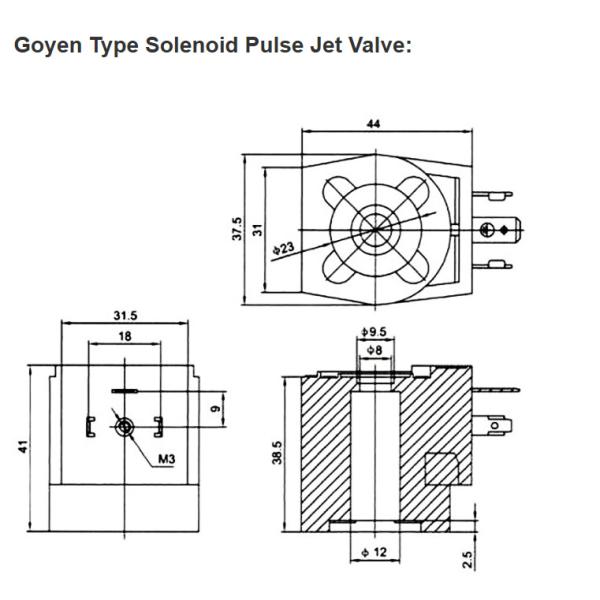 CA50MM GOYEN 2' de diaphragme Pulse Jet Valve Valve Pneumatique Pulse submergé