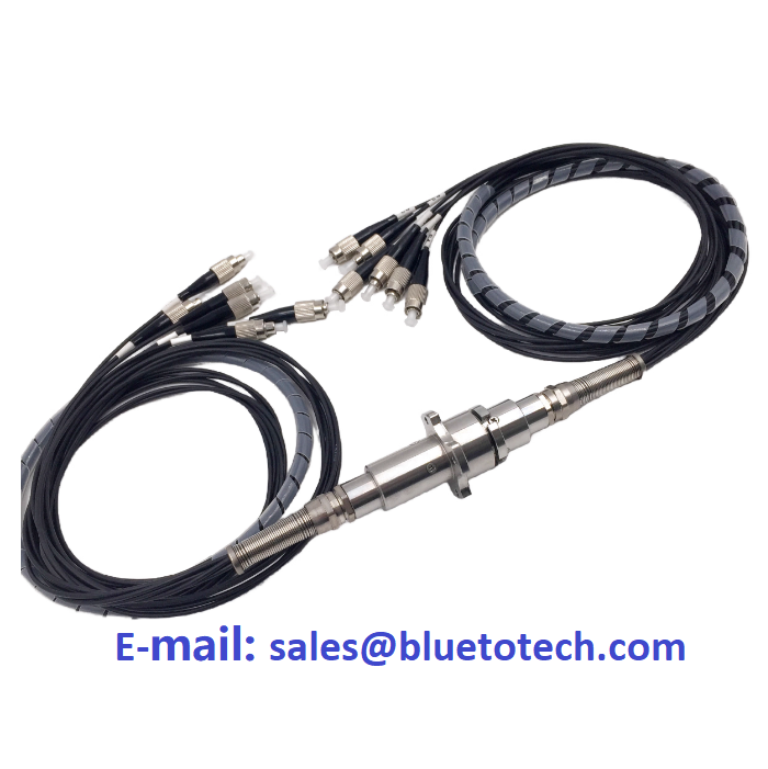 Fiber Optic Rotary Joints Fiber Optic Splip Ring Rotary 7Fiber FC Connector Single Model Long Life Black Cable