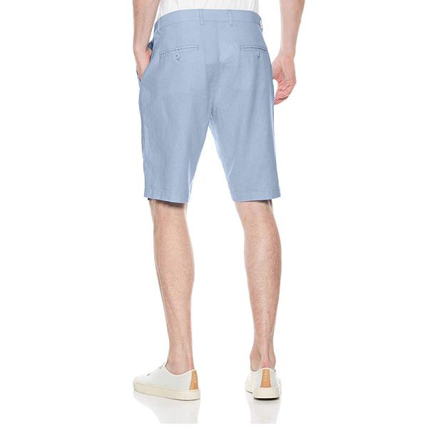 Easy Care Breathable 48% Linen Black Viscose Shorts Men'S Flat Front Shorts