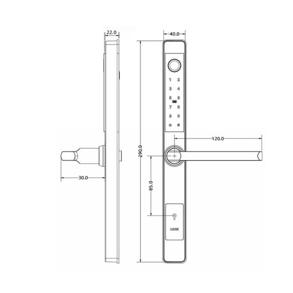 Compatible Digital Front Door Lock OEM 20mm Outdoor Smart Lock