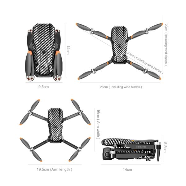 Beginner Operator Skill Level Portable RC Drone with Obstacle Avoidance and Triple Camera D3 Pro 4k Brushless Motor