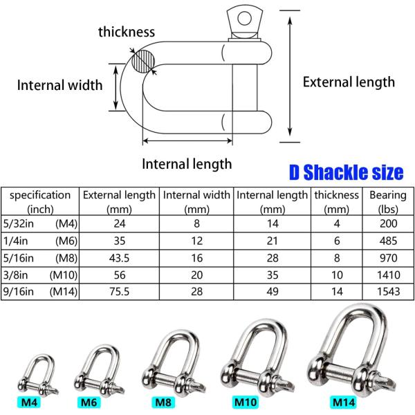 Polished Screw Pin Forged Stainless Steel 304/316 Marine Anchor Lifting D Shackle Other