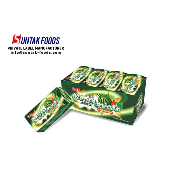 Hard Sour Sweets Candy With Watermelon Flavours Sugar Free Chewy Candy