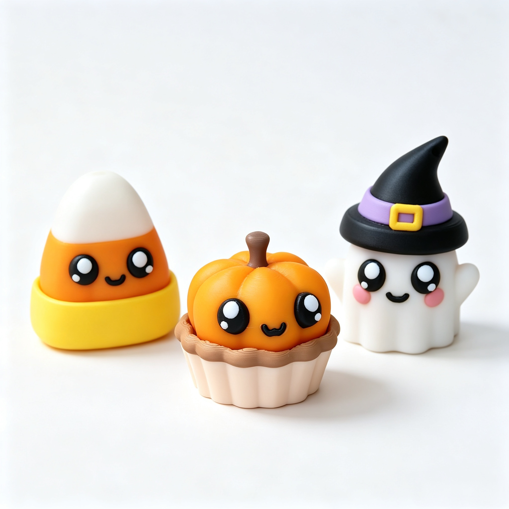 Cute Cartoon Ghost Pumpkin Candy Corn 3D Printed Holiday Decoration with Fidget Pop Function