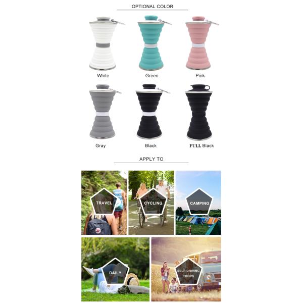 LFGB Standard BPA Free Collapsible Silicone Water Bottle