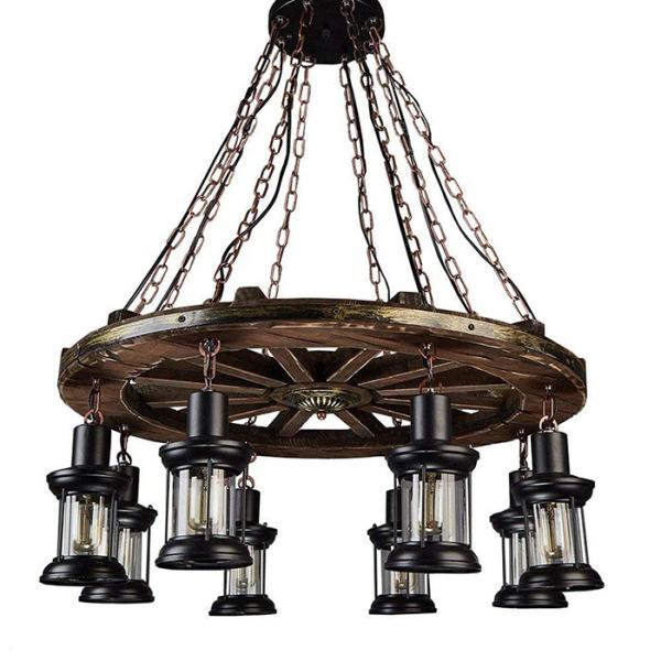 Boat Retro Hanging Lamps Metal Rustic Wooden Retro Chandelier Anti - Corrosion