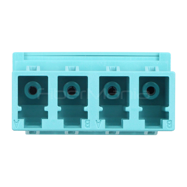LC к LC OM3 Multimode Aqua Quad Fiber Optic Adapter без фланца с автоматической капсулой от пыли