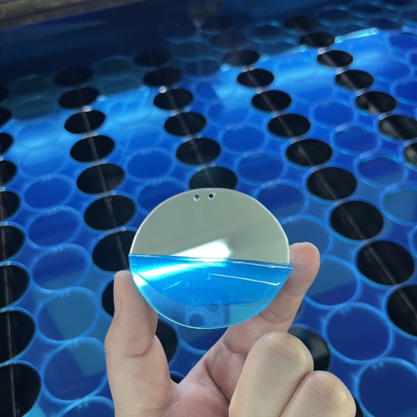 Set of 12pcs Laser Cut 1.3mm 60*53mm Oval Shape Silver Mirror Acrylic Sheet with Adhesive & Grey Paint