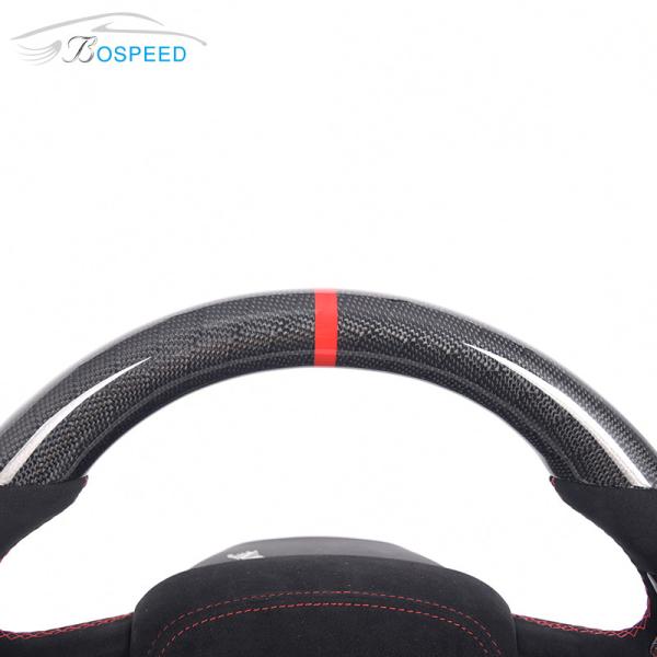 Custom Black Alcantara Dodge Carbon Fiber Steering Wheel Carbon Fiber