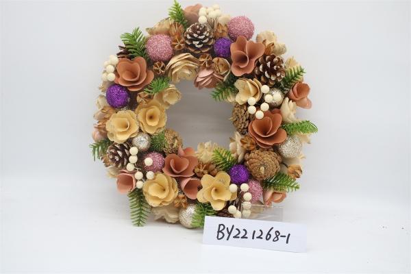 Wholesale Artificial Christmas Door Decoration Supplies Nature Pine Cone Large Christmas Wreath Garland Decor