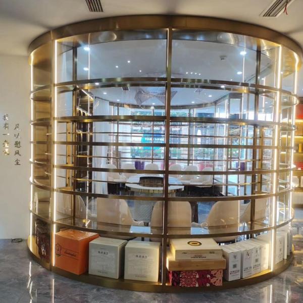 Arc Shaped Metal Wine Cabinet Freestanding Modern Wine Fridge Cabinet