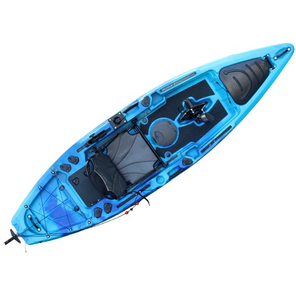 single sit on top fishing kayak pedal drive LLDPE 3m pedal kayak with aluminum seat