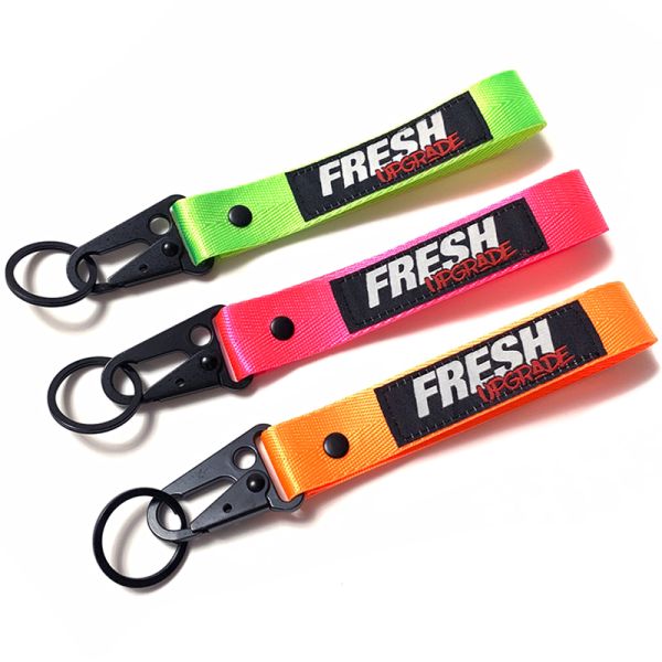 Custom logo silkscreen printed polyester lanyard neck straps perfect for keychains.
