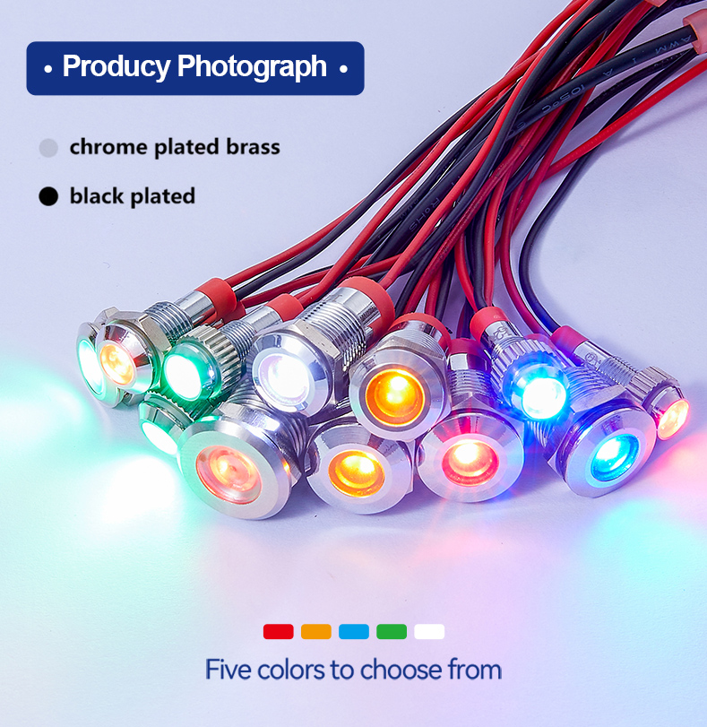 IP68 Motorcycle LED Indicator Lights 6/12/24/36/48/110/220/380V