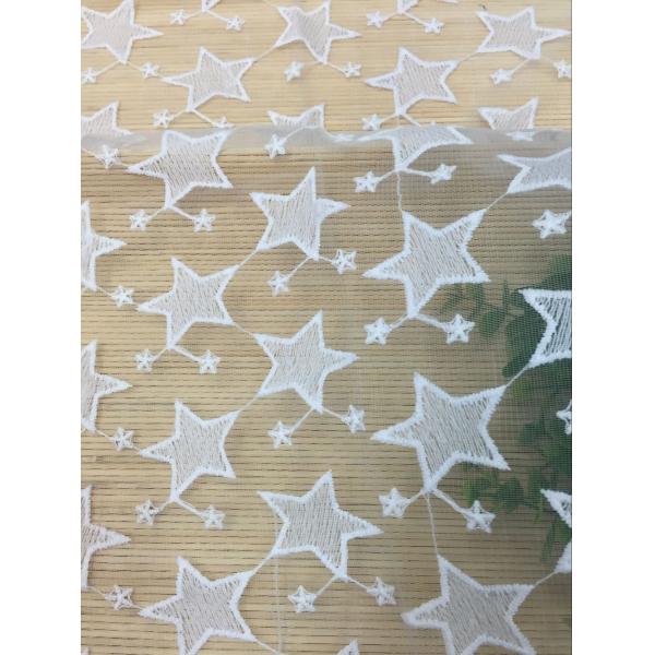 Pentagram Qmilch embroidered Lace Fabric , star lace fabric,Cotton Lace, Polyester Lace Fabric