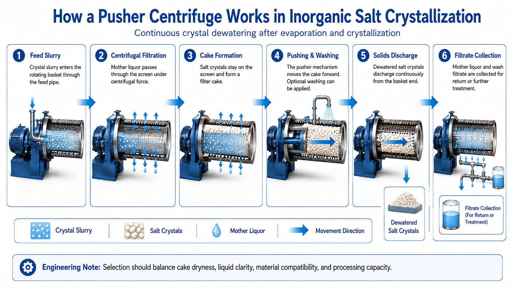 Inorganic Salt Crystallization Pusher Centrifuge