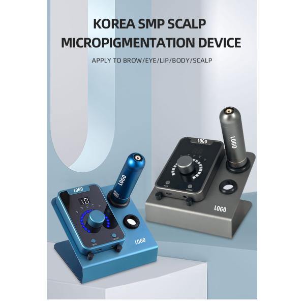 Electric Type SMP Scalp Micropigmentation Device with Permanent Makeup and Swiss Motor Tattoo Machine in Black Blue