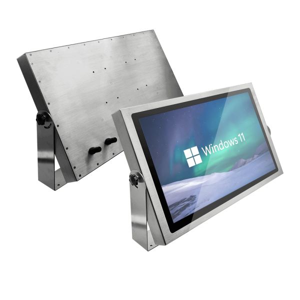 15.6 IP69K Stainless Steel Yoke-Mount VESA mount Waterproof Panel PC Industrial Rugged Touchscreen Computer for Harsh Environments