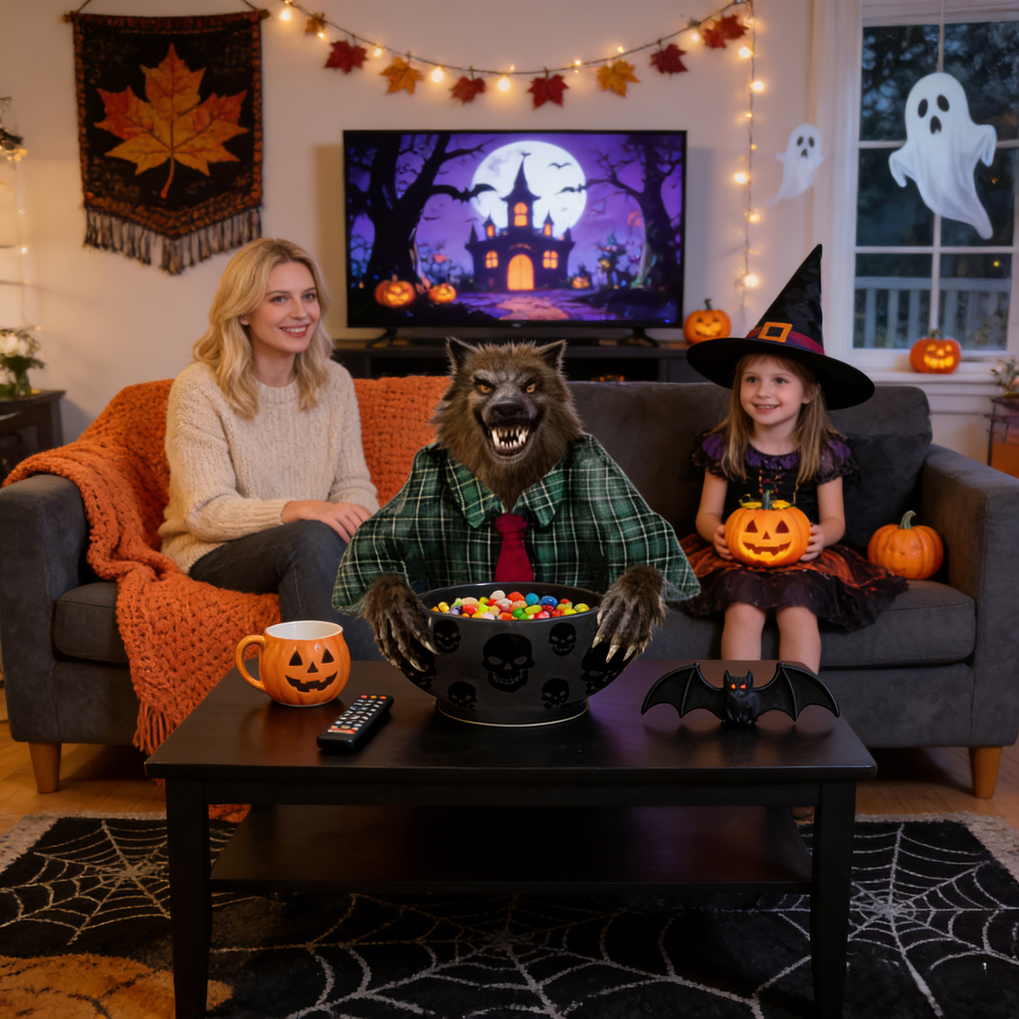 25cm Width Halloween Werewolf Candy Bowl Made of Eco-Friendly Materials and
