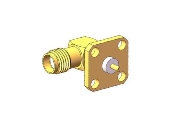 l'or 18GHz a plaqué le connecteur à angle droit de SMA rf