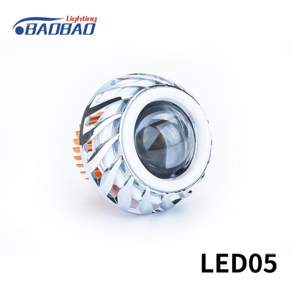 LED05 Double angel eye without fan motorcycle led headlight projector lens