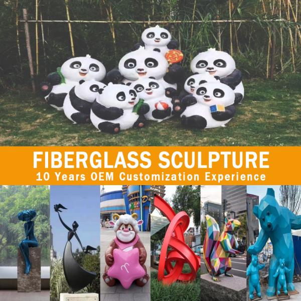 Eco-friendly Garden Decoration Life Size Fiberglass Ornament Model Outdoor Cartoon Rabbit Statue