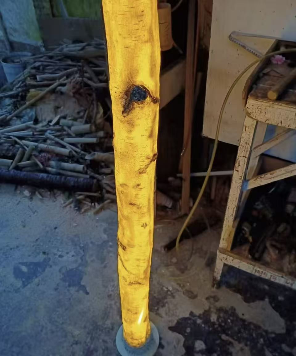 Made In China Luminous Birch Tree Top Diameter 9CM Bottom Diameter 10.5CM Outdoor Waterproof Customized LED Glowing Birch Tree Artificial Coconut Tree For Sale