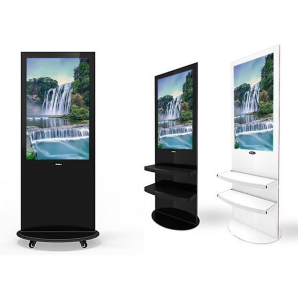 Floor Standing Digital Signage Advertising Screen Removable Shelf with Wheel