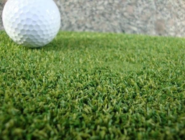 Natural Fake Artificial Golf Grass / Synthetic Golf Grass 15mm Pile Height