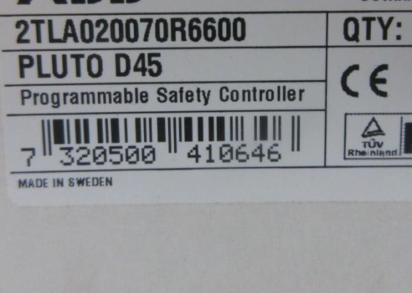 2TLA020070R6600 SAFETY PLC PLUTO D45 WITH PLUTO SAFETY BUS ANALOG INPUTS 45 I/O 8 COMBINED