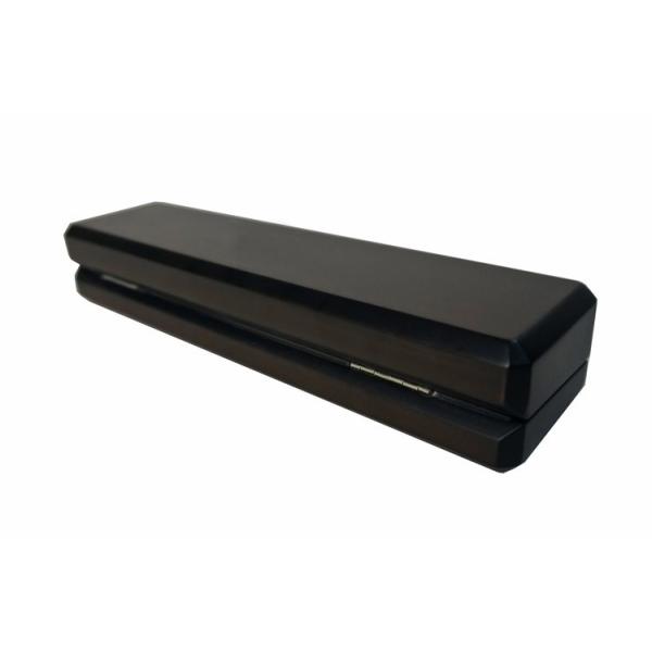 Glossy Black Wooden Jewelry Box 24*6*3.6cm Dimension With Inner Faux Suede