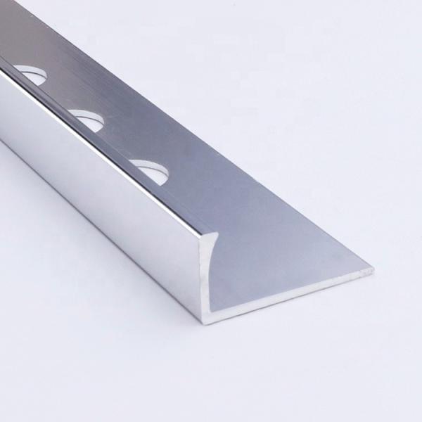 2.7m Zinc Chrome Square Edge Tile Trim Aluminum