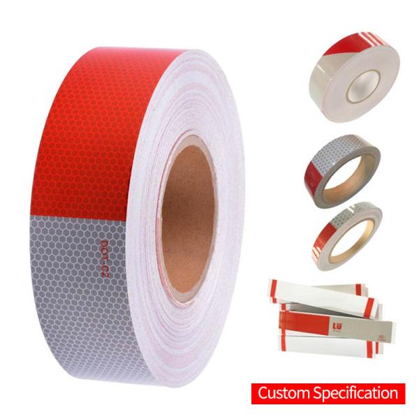 PET Microbeads DOT Reflective Tape Sticker For Truck Car