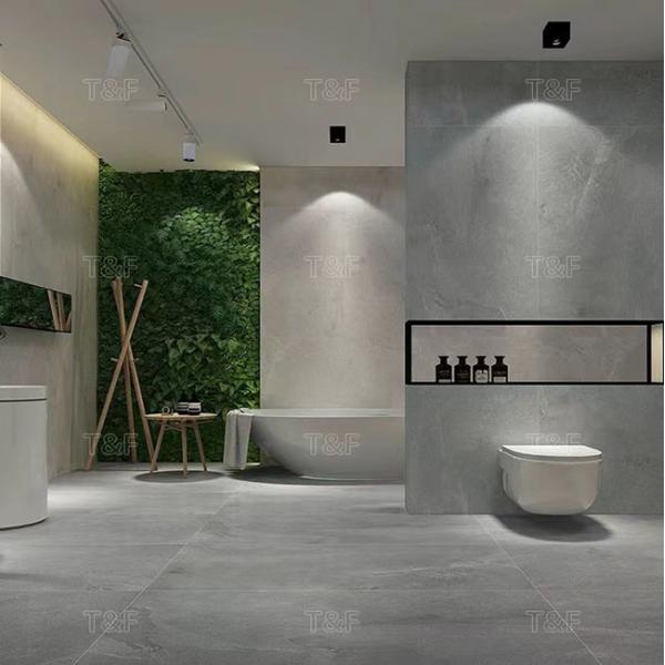 Villa Rustic Porcelain Tile 600x1200mm Antibacterial Cement Floor Tiles