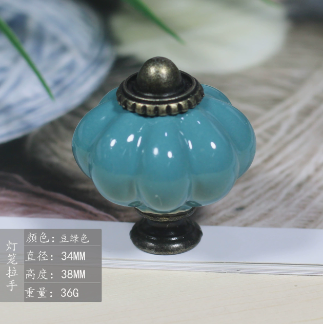 Pumpkin Ceramic Handle Knob Bohemian Style Cartoon Kitchen Bedroom Bathroom Wardrobe Dresser Cabinet Drawer Door Handle