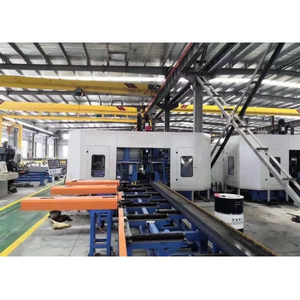 PLC Control Method  CNC 3D I Beam Drilling Shearing Machine Line 3×11KW Motor Power