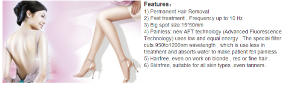 1200 nm Skin Rejuvenation IPL Hair Removal Device 120J/CM2 Energy