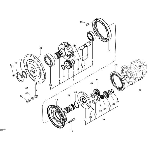 VOE7118-34100 VOE14621718 SA1132-00040 SA8230-24760 EC210 EC140 Ec240 Swing Gear Box Reducer Planetary Gearbox