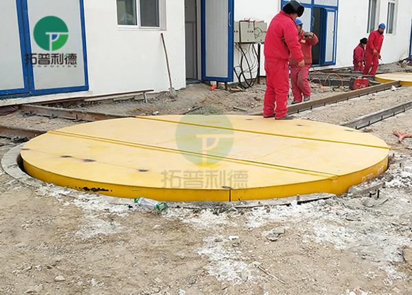 Dia 4m railway electric turntable matching flat rail trolley in painting room