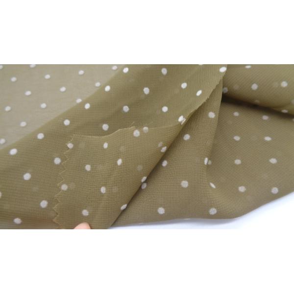 100% Polyester Cut Flower Dot Plush Chiffon Clothing Fabric 62G 75DX75D