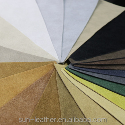 PU Customized Chamois Flocking Leather New Design Colorful Softness Casual Shoes Leather